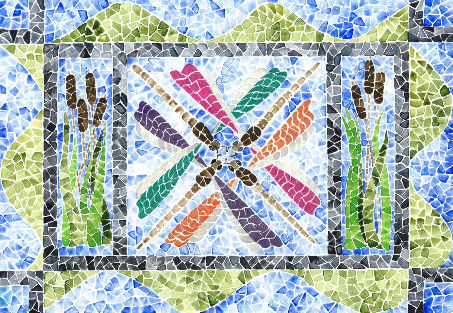 Dragonfly Mosaic - Etsy
