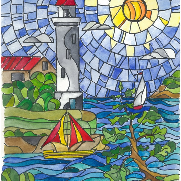 Nautical Stained Glass Window