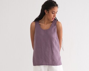 Linen Top. Linen Tank Top Women. Sleeveless Linen Top