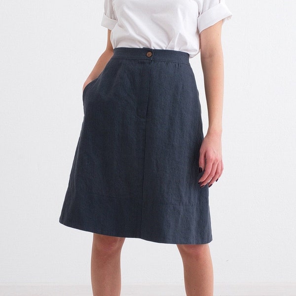 Linen Skirt, Natural Linen skirt, Washed Linen skirt, Skirt For Women, Organic Soft Clothing