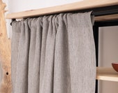 Natural Linen Curtain, Kitchen Cupboard, Bathroom Shelf, Custom Size, OEKO-TEX, Stonewashed Linen, Eco-Friendly Decor