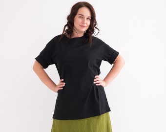 T-Shirt Women.  Organic Cotton T- Shirt Women. Organic Cotton Top. Oversized Women T-Shirt.