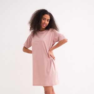 Certified Organic Cotton T-Shirt Dress Versatile and Comfortable Women's Apparel Made to Order image 1