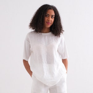 Linen Top. Linen Shirt Women. Oversized Linen Women Top