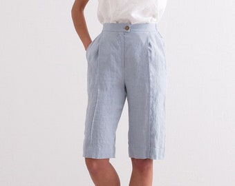 Linen Shorts, Shorts, Summer Shorts,  Loose Fit Shorts, Plus Size Linen Short