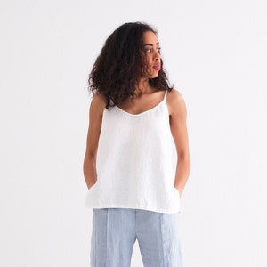 Loose linen top, Slip Top, Organic Linen Cami, Women Linen  Summer Tank Top, Simple linen top