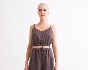 Linen Top, Linen Crop Top, Organic Linen Cami, Linen Slip Top