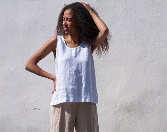 Linen Top. Linen Tank Top. Sleeveless Linen Top