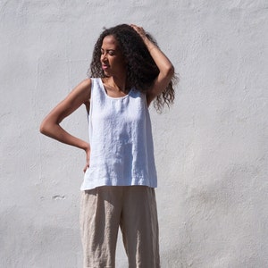 Linen Top. Linen Tank Top. Sleeveless Linen Top