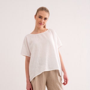 Linen Top, Linen Shirt Women. Oversized Linen Tunic Top.