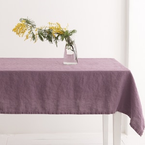 Linen Tablecloth, Stonewashed Linen, Custom Sizes Rustic Table Decor, Washed Linen Table Skirt, Handmade Tablecloth