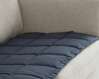 Housse de canapé en lin pour chiens et enfants, surmatelas matelassé, protège-siège recto-verso, housse de canapé faite main 50XCP