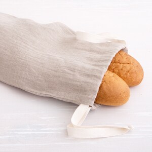 Linen Bread Bag, Reusable Linen Bag, Zero Waste Linen Bread Bag, Storage Linen Bags, Linen Gift image 4