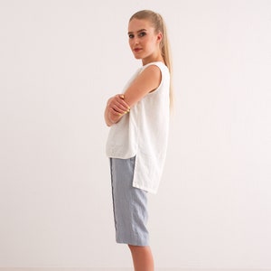 Linen Top, Linen Tank Top, Sleeveless Linen Top for Women