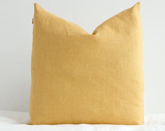 CUBIERTA DE ALMOHADA DE LINO - Funda de almohada cuadrada - Funda de almohada suavizada - Funda de almohada con cremallera - Funda de almohada elegante - Funda de almohada orgánica