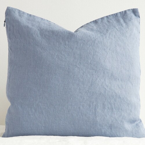 Honey Linen Pillow Cover With White Block Printed Line Design Etsy