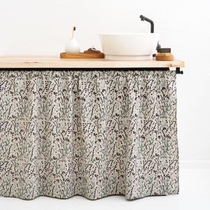 Cafe curtains for bathroom, Farmhouse kitchen curtains, Custom Size window valances , Stone washed Linen Bathroom drapery