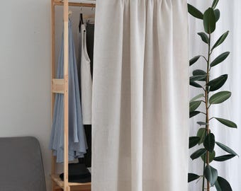 Wardrobe Curtain, Rod Pocket Linen Curtain, Open Wardrobe Cover, Custom Linen Closet Panel