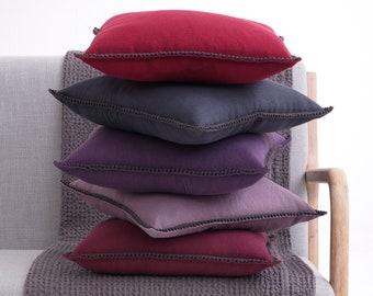 Zipper softened linen pillow case, linen throw pillow cover, washed cushioncover for couch or sofa, pillow protectors with zip