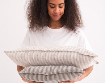 Linen body pilowcase, Lumbar rectangular, Extra long pilow sham, standard custom cushion, pregnancy pillow