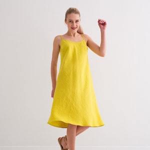 Sleeveless Linen Slip Dress, Elegant Strap Dress for Women, Light Summer Dress, Relaxed fit sundress