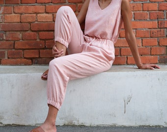 Women linen trousers. Softened, washed linen women's pants.