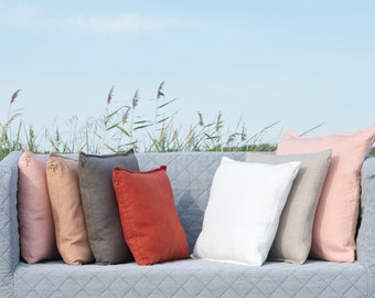 Linen pillow sham, Decorative Pillow Cases, Linen Cushion Covers with zipper, Linen Home Decor, Trow Linen Pillow,  Linen Gift