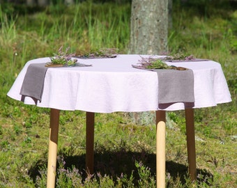 Nappe ronde | Linge de maison de couleur personnalisée | Linge européen OEKO-TEX | Fait main | Salle à manger rustique | Respectueux de l'environnement | Ensemble de table élégant