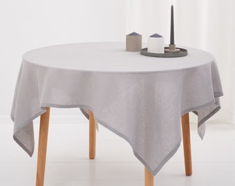 LINEN TABLE CLOTH-Linen Table Skirt-Square Table Cloth-Softened Table Cloth-Cloth For Dinning-Linen Table Textile