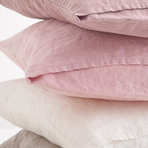 Linen Pillow Cover, Linen Pillowcase, Linen Cushion Cover, Linen Throw Pillow, Soft Linen Bed Pillow zdjęcie 3