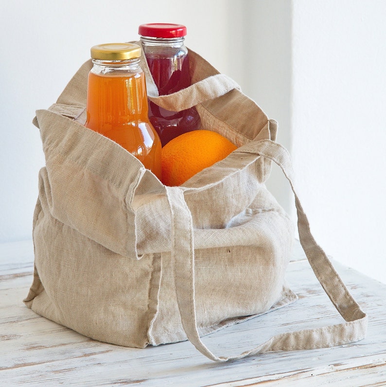 Linen Tote Bag Tote Bag Linen Shopping Bag Linen Shoulder Etsy