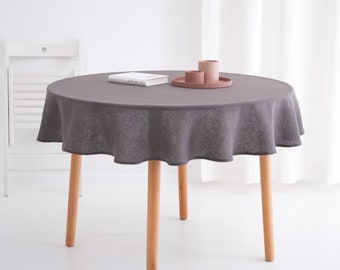 Pure linen tablecloth, Round linen tablecloth, natural linens table decor, soft washed linen fabric wedding tablecloth, large tablecloth