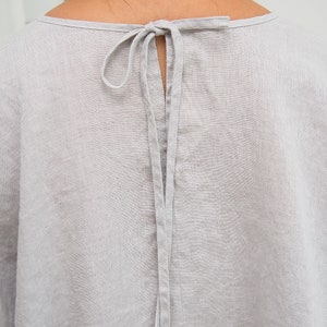 Linen Top, Linen Shirt Women. Oversized Linen Tunic Top. image 6