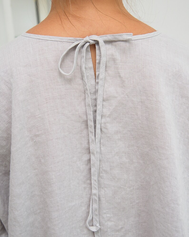 Linen Top, Linen Shirt Women. Oversized Linen Tunic Top. image 6