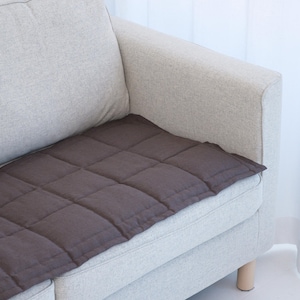Quilted Sofa Seat Protector, Linen Couch Slipcover for Pets, Minimal Style Sofa Topper, Reversible Sectional Mat 50XCP