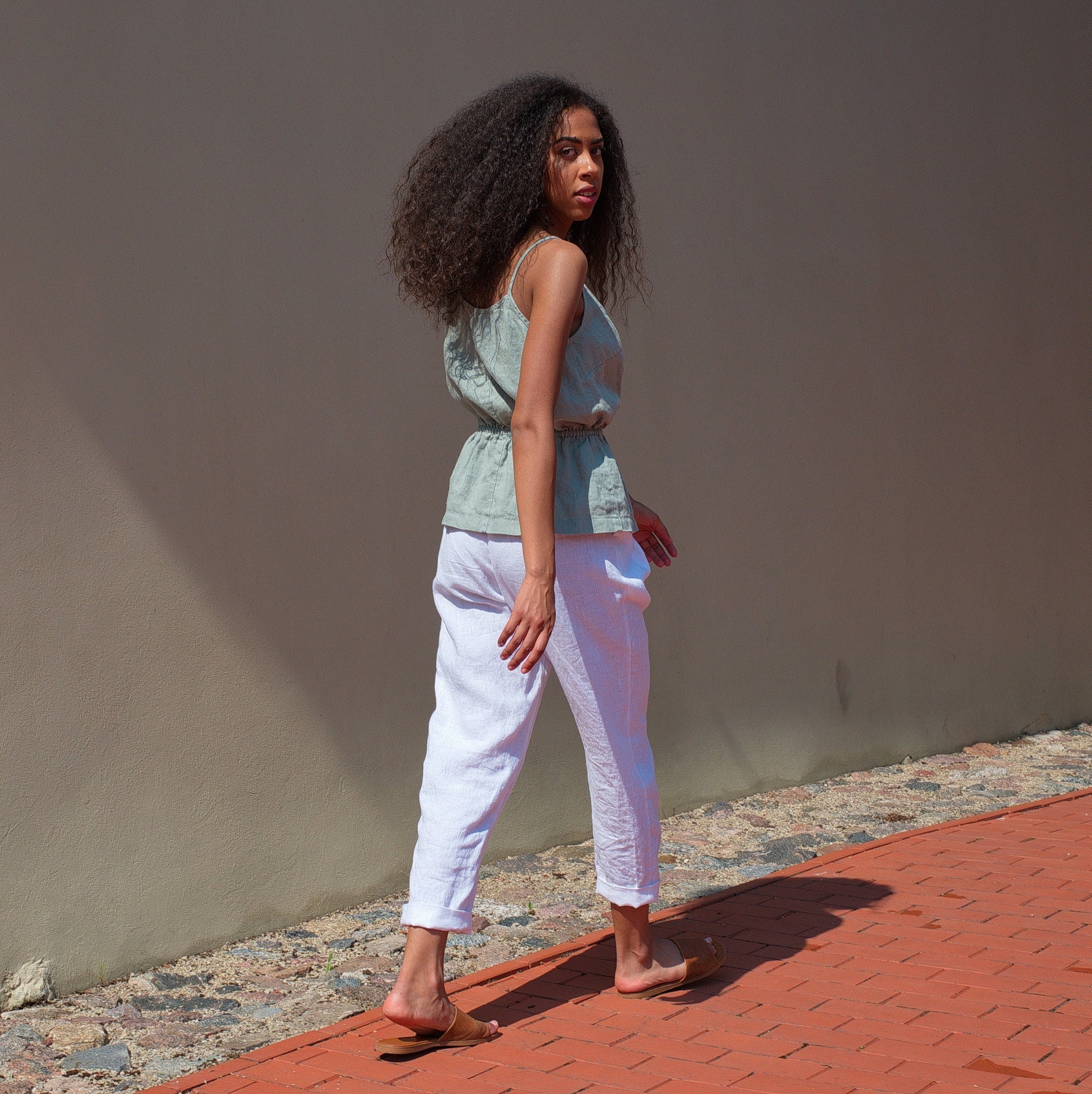 Women Linen Trousers. Softened, Washed Linen Women's Pants