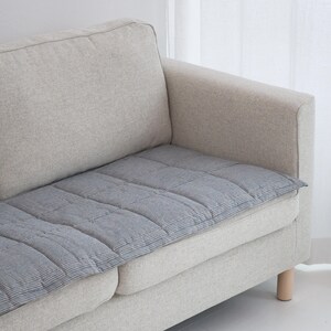 Quilted Sofa Seat Protector, Linen Couch Slipcover for Pets, Minimal Style Sofa Topper, Reversible Sectional Mat 50XCP image 8