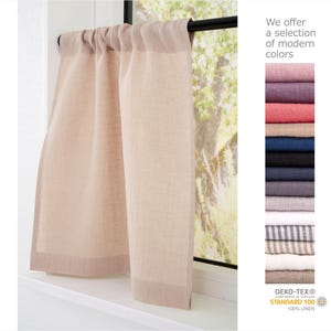 Short semi sheer cafe curtains, rod pocket curtains, linen cafe panel, bathroom drapery, Light Filtering privacy curtains.22/11