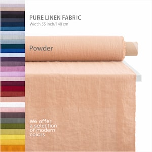 Pure linen fabric by the yard, Best flax textiles, Premium European quality for sale, Natural Beige color, linen fabric store
