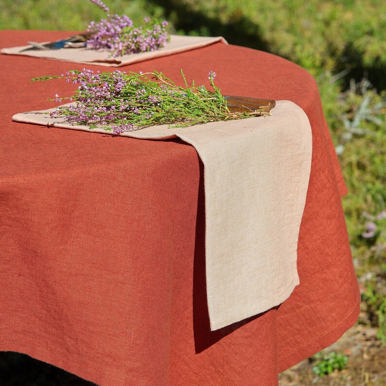 Square Linen Tablecloth Custom Color Linen Tablecloth Rustic Etsy