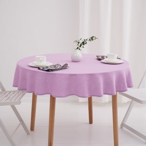 Runde Tischdecke | Wunschfarbe Leinen | Europäisches OEKO-TEX Leinen | Handarbeit | Rustikal Esszimmer | Umweltfreundlich | Stilvolles Tisch-Set