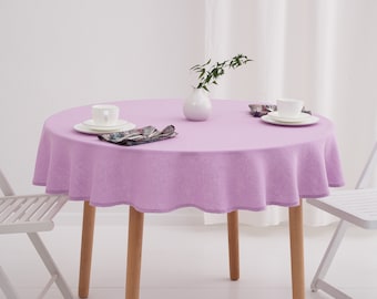 Nappe ronde | Linge de maison de couleur personnalisée | Linge européen OEKO-TEX | Fait main | Salle à manger rustique | Respectueux de l'environnement | Ensemble de table élégant