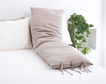 Linen body pilowcase, Extra long pilow sham, standard custom cushion, pregnancy pillow flax, countryhouse oversized