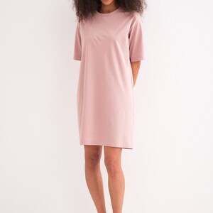 Certified Organic Cotton T-Shirt Dress Versatile and Comfortable Women's Apparel Made to Order 画像 2