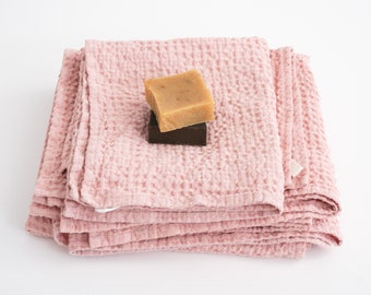 Natural Waffle washcloth, Linen,Cotton bathrom wash cloth, High absorbent salon spa towel, Bath towel set 4, 6, Waffelstoff