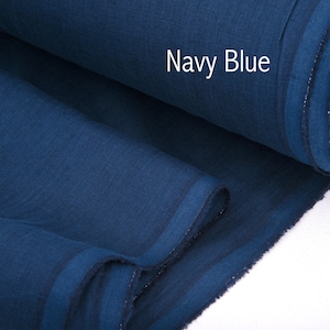 Light Weight Linen 130g/m2 , Natural Linen Fabric, Linen Fabric by meter, Linen Fabric, Stone Washed Linen, Navy Blue Linen Fabric