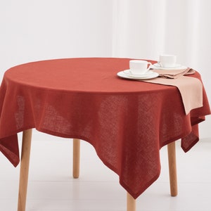 Handmade European Pure Linen Tablecloth - Custom Sizes & Colors, Artisan Sewn Design Table Linens