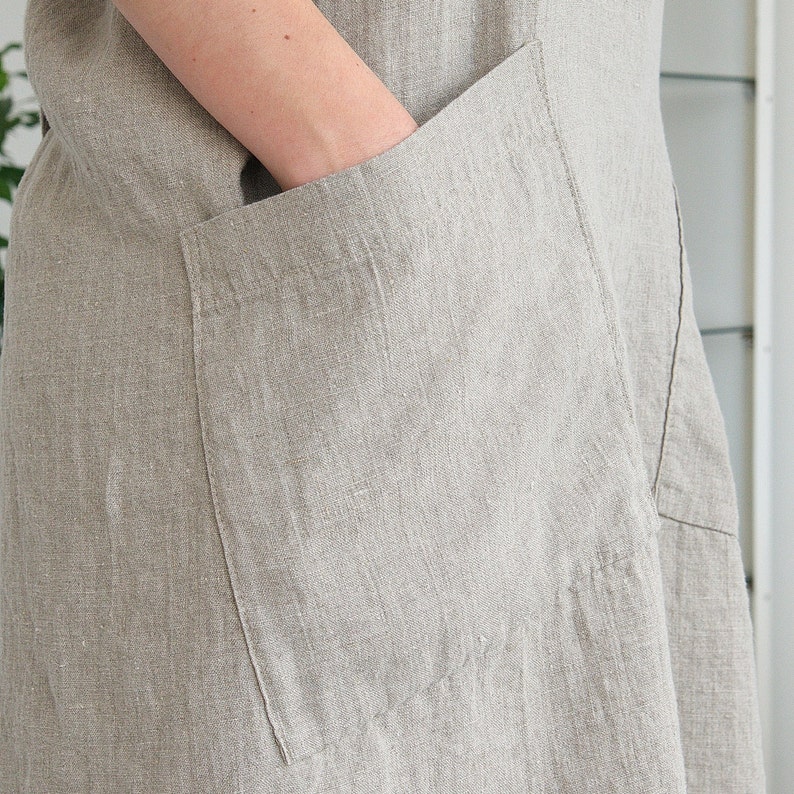 Linen Apron Japanese Style Linen Linen Pinafore Cross Back Etsy