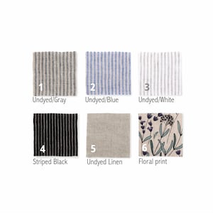 Premium wide-striped linen fabrics in natural hues and floral patterns, for sale by the yard. Certified high-quality European flax textiles.