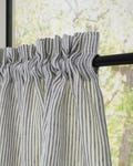 Ruffle Header Linen Window Curtains, Short Cafe Panels for Farmhouse Kitchen product logo